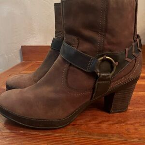 Clarks Dark Brown Heeled Boots